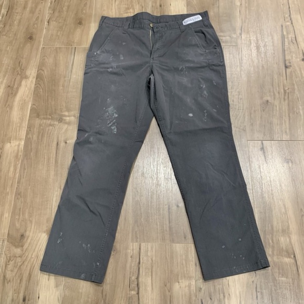 Carhartt Men's Carpenter 74533-33 Pants 36X32 Grey Ripstop Relaxed Fit Workwear‎